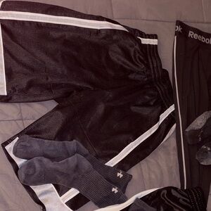 Reebok Black Shorts with White Accents